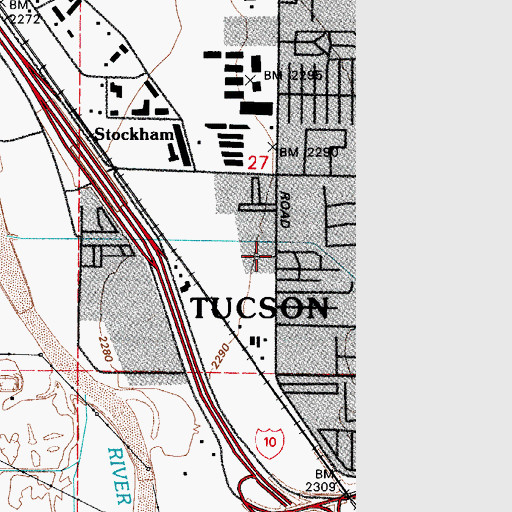 Topographic Map of Vista Del Rey Mobile Home Park, AZ