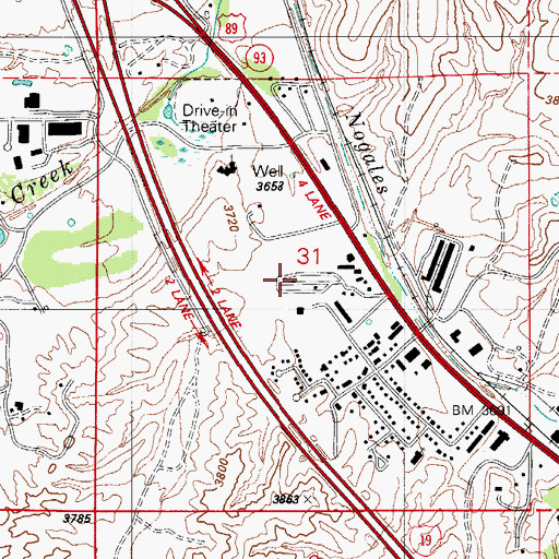 Topographic Map of Mi Casa Mobile Home Park, AZ