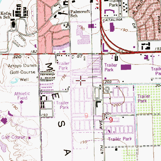 Topographic Map of Capri Mobile Park, AZ
