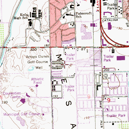Topographic Map of Westward Village Mobile Park, AZ