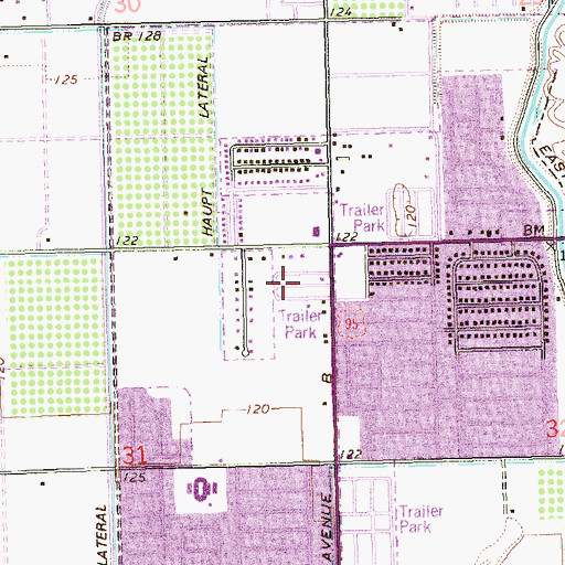 Topographic Map of Chaparral Mobile Home Park, AZ