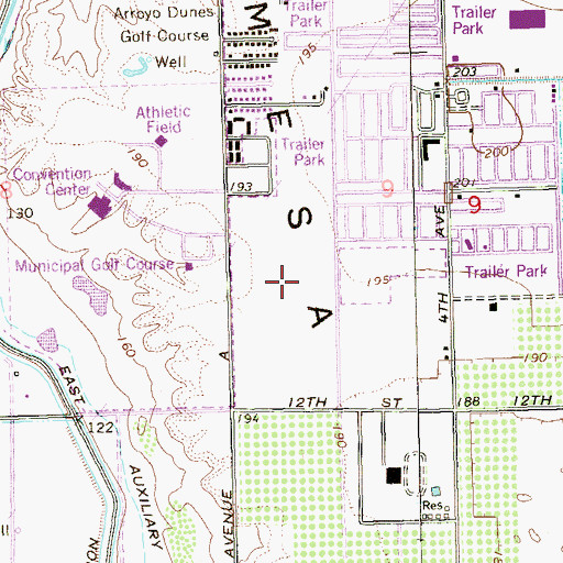 Topographic Map of Desert Lakes Mobile Home Subdivision, AZ