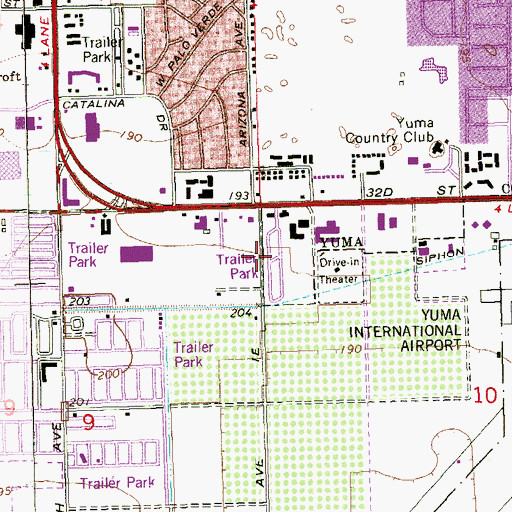 Topographic Map of Desert Royal Mobile Park, AZ