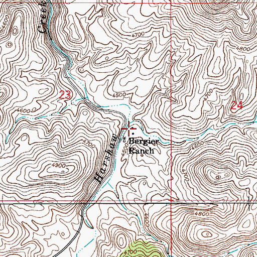 Topographic Map of Bergier Ranch, AZ