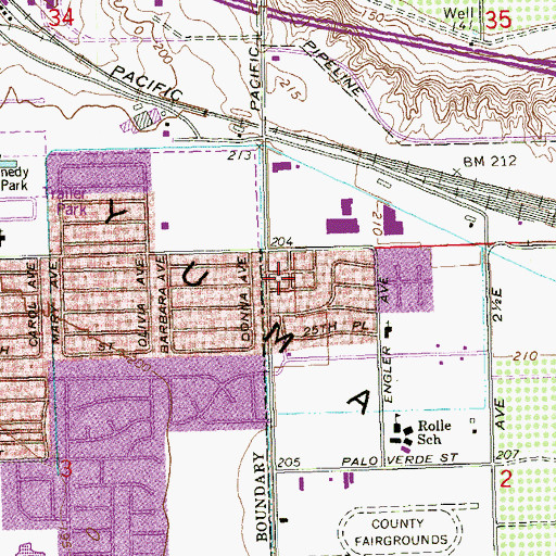 Topographic Map of Melody Mobile Court, AZ