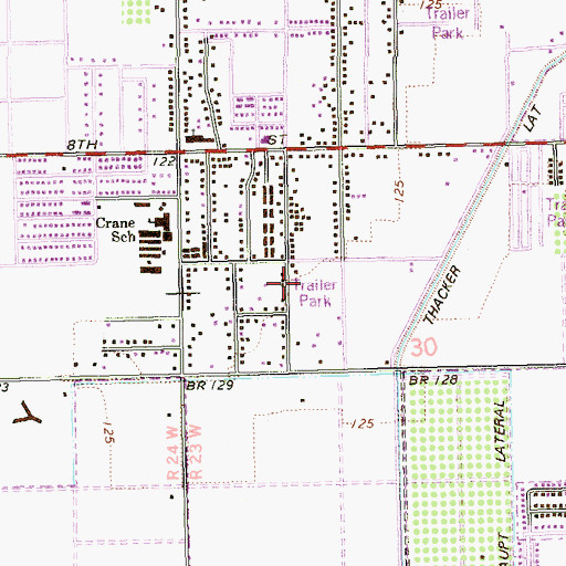 Topographic Map of Palm Garden Estates Mobile Home Park, AZ
