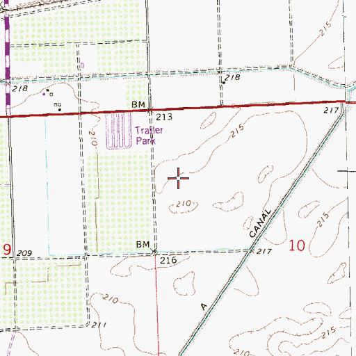 Topographic Map of Sun Vista Resort Mobile Home Park, AZ