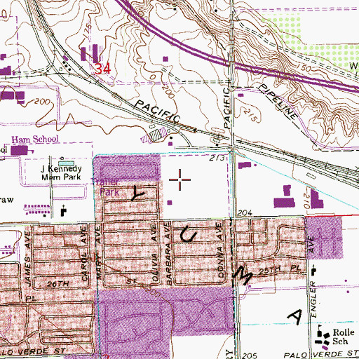 Topographic Map of Sunrise Mobile Home Estates, AZ