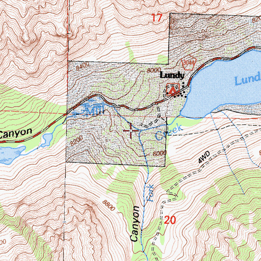 Topographic Map of Lake Canyon, CA