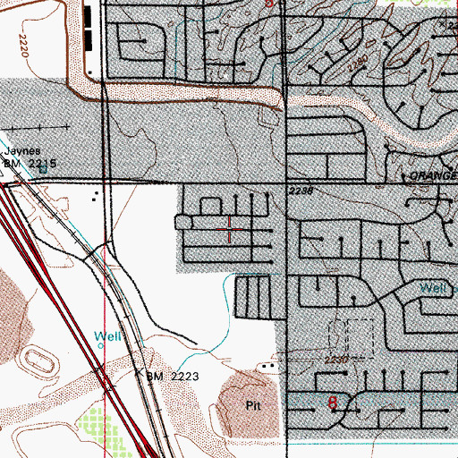 Topographic Map of Orange Grove Mobile Estates, AZ