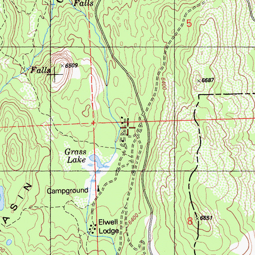 Topographic Map of Lake Center Lodge, CA