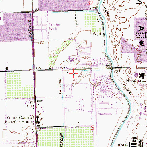Topographic Map of Life Care Center of Yuma, AZ