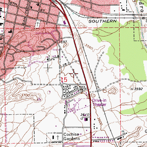 Topographic Map of Quiburi Mission Samaritan Center, AZ