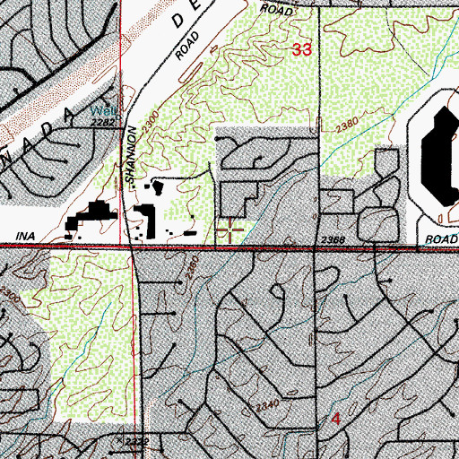 Topographic Map of The Place at Tucson, AZ