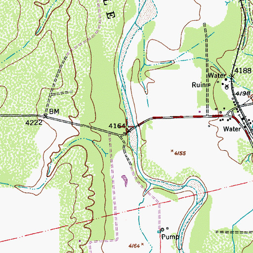 Topographic Map of Hereford Road Bridge, AZ