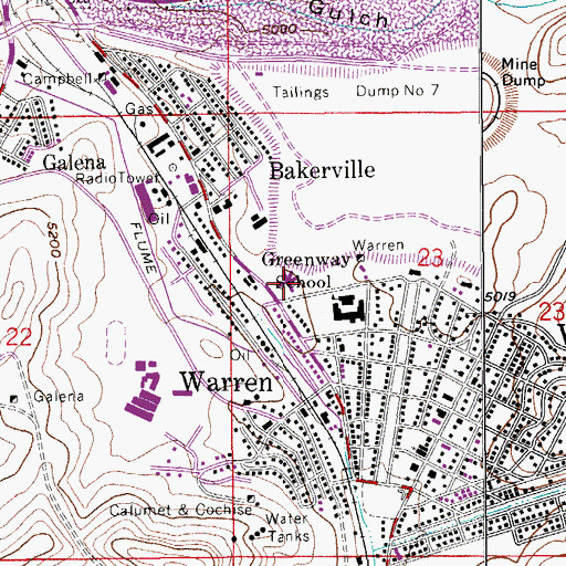 Topographic Map of Copper Queen Hospital Heliport, AZ