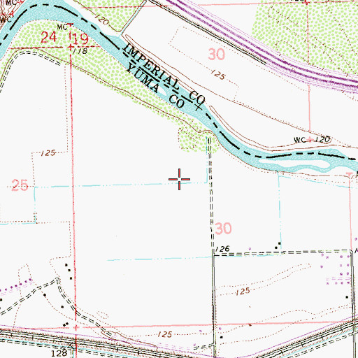 Topographic Map of Cocopah Recreational Vehicle Resort, AZ