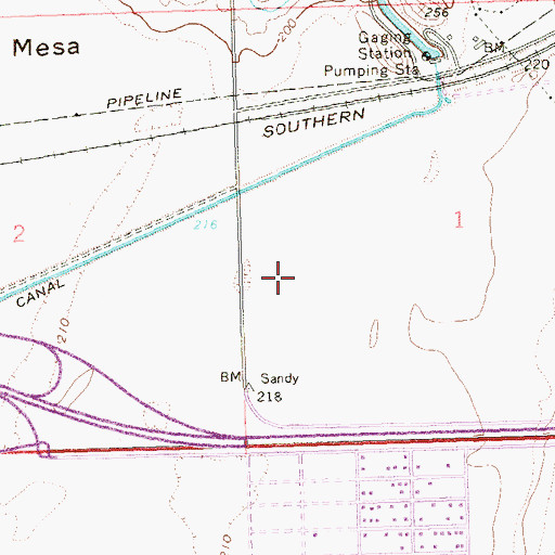 Topographic Map of Cactus Gardens Recreational Vehicle Resort, AZ