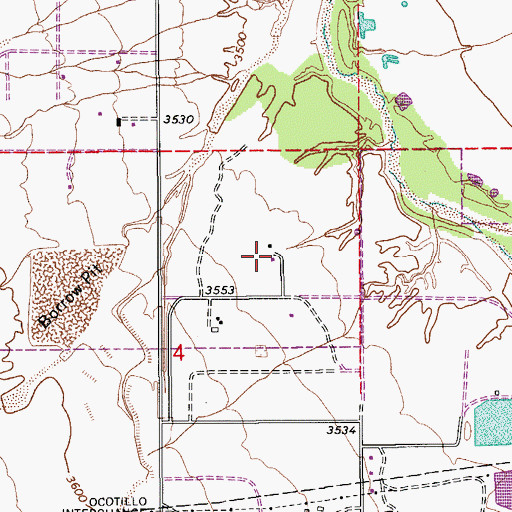 Topographic Map of Benson Kampgrounds of America Campground, AZ