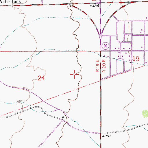 Topographic Map of Mountain View Recreational Vehicle Park, AZ