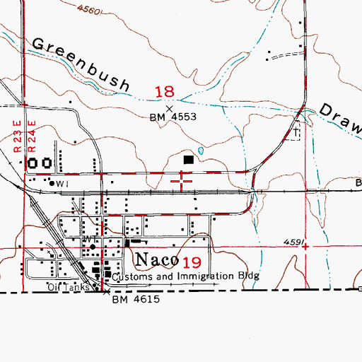 Topographic Map of Turquoise Valley Recreational Vehicle Resort, AZ