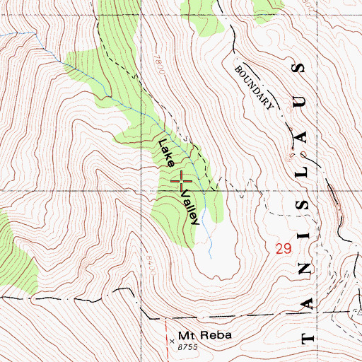 Topographic Map of Lake Valley, CA