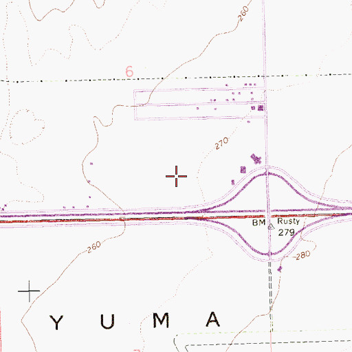 Topographic Map of Las Quintas Oasis Recreational Vehicle Resort, AZ