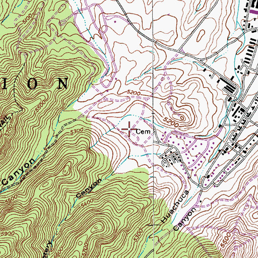 Topographic Map of Fort Huachuca Cemetery, AZ