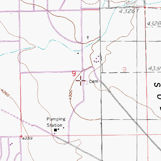 Topographic Map of Wells Family Cemetery, AZ