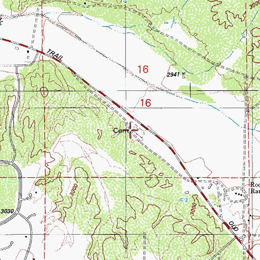 Topographic Map of Rincon Memorial Cemetery, AZ