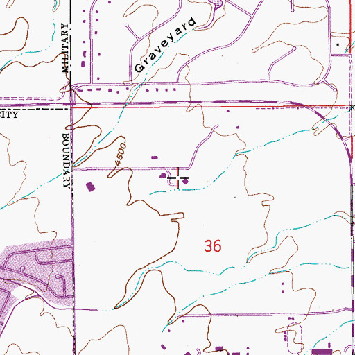 Topographic Map of Oscar Yrun Community Center, AZ