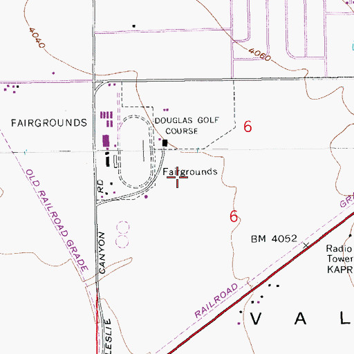 Topographic Map of City of Douglas Municipal Golf Course, AZ