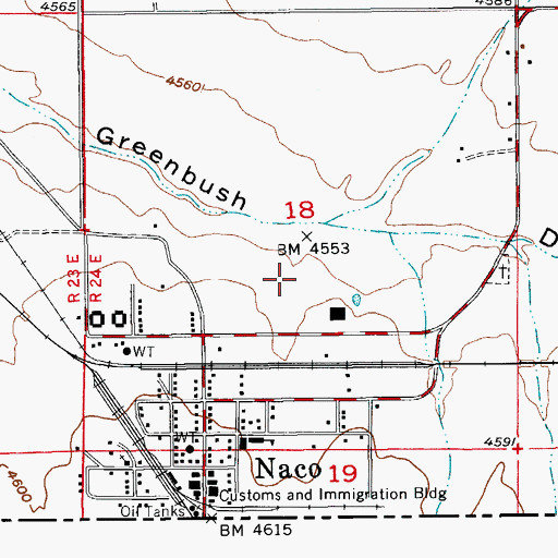 Topographic Map of Turquoise Valley Golf Park, AZ