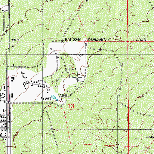 Topographic Map of Santa Rita Golf Club, AZ