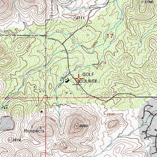 Topographic Map of Starr Pass Golf Club, AZ