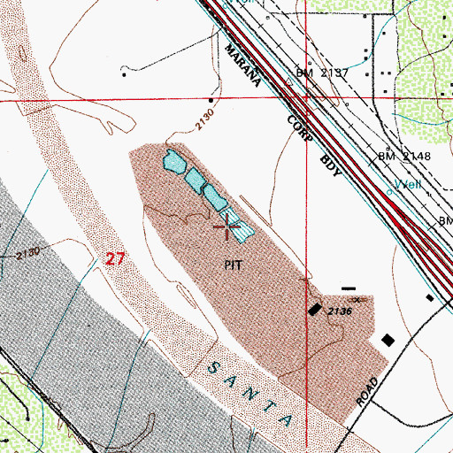 Topographic Map of The Pines Golf Club at Marana, AZ
