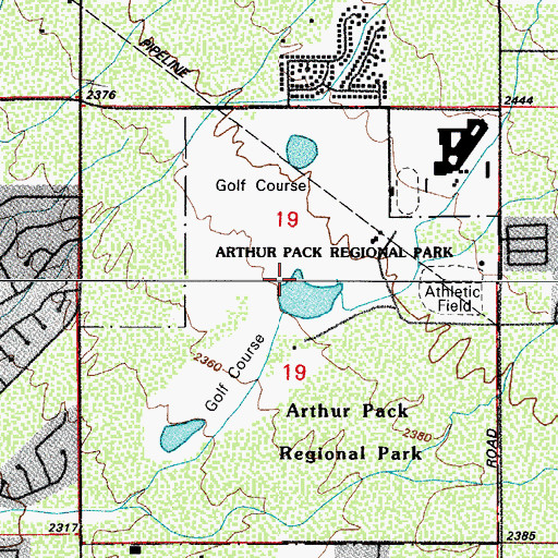 Topographic Map of Crooked Tree Golf Course, AZ