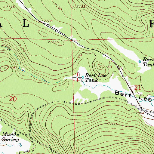 Topographic Map of Bert Lee Tank, AZ