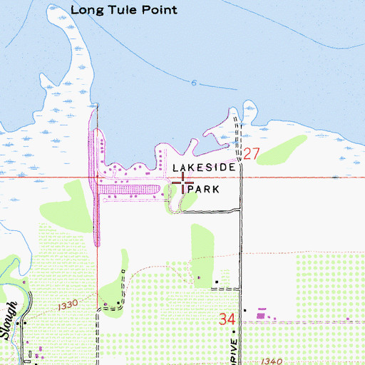 Topographic Map of Lakeside Park, CA