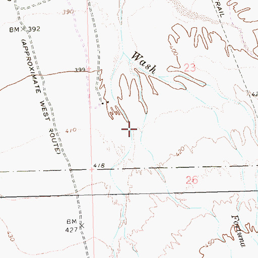 Topographic Map of Foothills Golf Courses, AZ