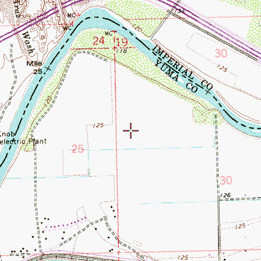 Topographic Map of Cocopah Golf Course, AZ