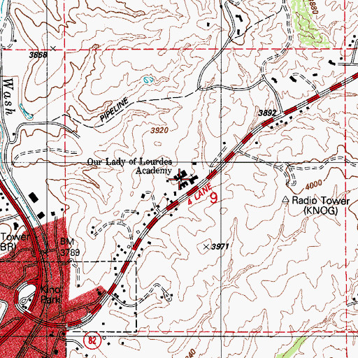 Topographic Map of Abundant Life Assembly of God, AZ