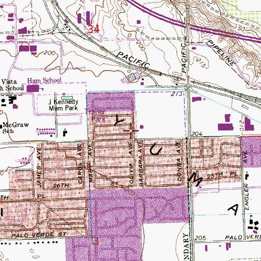 Topographic Map of Bible Baptist Church, AZ