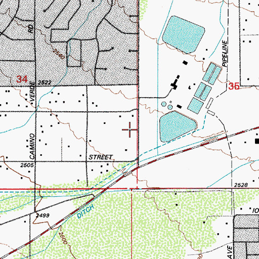 Topographic Map of Calvary Assembly of God, AZ