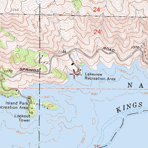 Topographic Map of Lakeview Recreation Area, CA