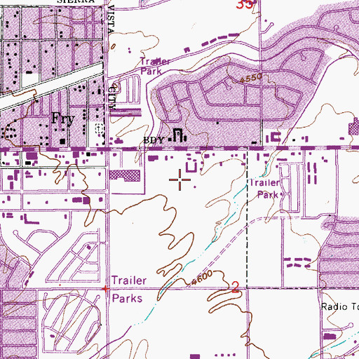 Topographic Map of Calvary Chapel of Sierra Vista, AZ