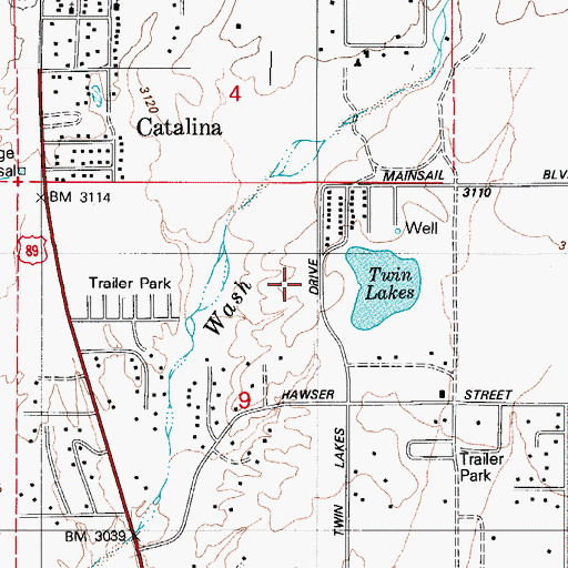 Topographic Map of Catalina Lutheran Church, AZ