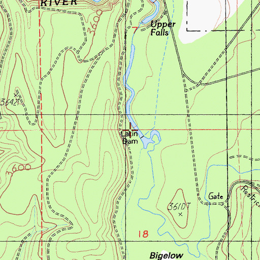Topographic Map of Lakin Dam, CA