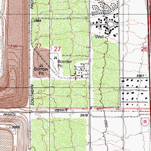 Topographic Map of Cornerstone Baptist Church, AZ