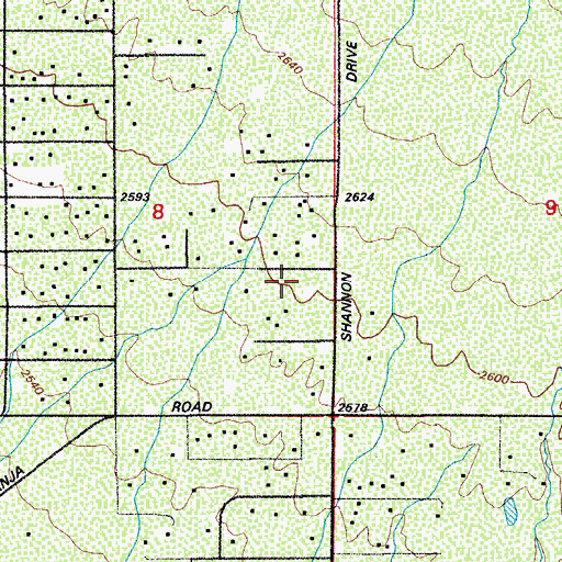 Topographic Map of Desert Foothills Baptist Church, AZ